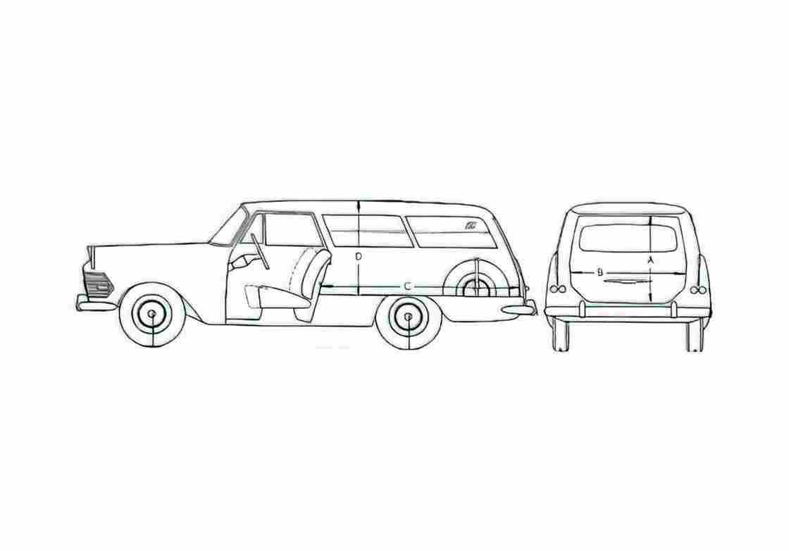 Blueprint Opel Rekord Wagon 1961 A4 Photo Print