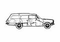 Blueprint Opel Rekord Wagon 1963 A4 Photo Print