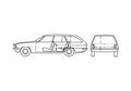 Blueprint Opel Rekord Wagon 1972 A4 Photo Print