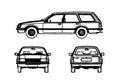 Blueprint Opel Rekord Wagon A4 Photo Print