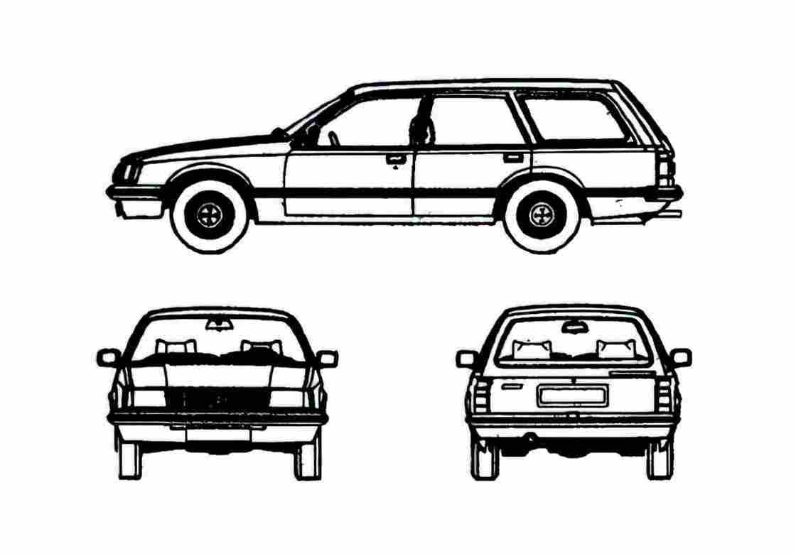 Blueprint Opel Rekord Wagon A4 Photo Print