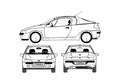 Blueprint Opel Tigra Coupe 1998 A4 Photo Print