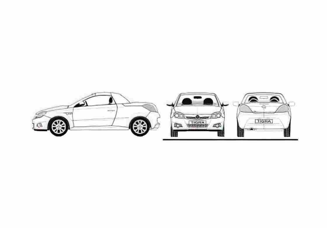 Blueprint Opel Tigra Coupe 2005 A4 Photo Print
