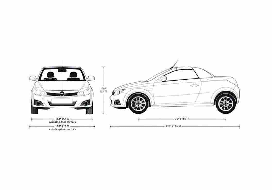 Blueprint Opel Tigra Coupe 2007 A4 Photo Print