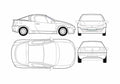 Blueprint Opel Tigra Hatchback 1998 A4 Photo Print