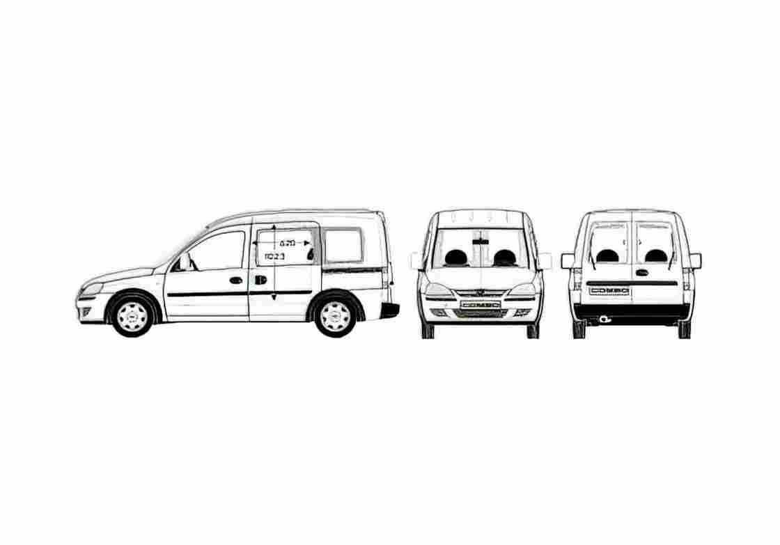 Blueprint Opel Tour Pick up 2005 A4 Photo Print