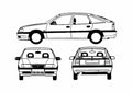 Blueprint Opel Vectra A Hatchback 1988 A4 Photo Print