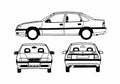 Blueprint Opel Vectra A Sedan 1988 A4 Photo Print