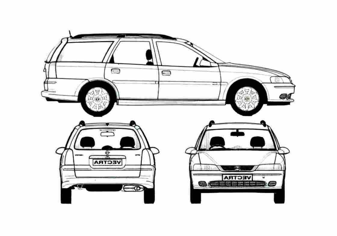 Blueprint Opel Vectra B Caravan Wagon 1995 A4 Photo Print