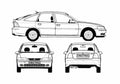 Blueprint Opel Vectra B Hatchback 1996 A4 Photo Print