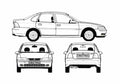 Blueprint Opel Vectra B Sedan 1996 A4 Photo Print