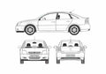 Blueprint Opel Vectra GTS Sedan 2003 A4 Photo Print