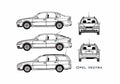 Blueprint Opel Vectra Sedan 2003 A4 Photo Print