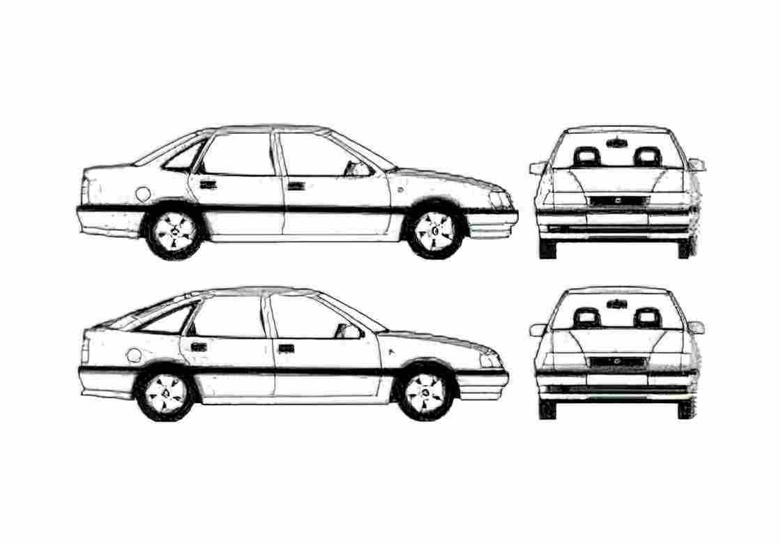 Blueprint Opel Vectra V6 Sedan 2003 A4 Photo Print