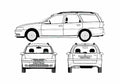 Blueprint Opel Vectra Wagon 2003 A4 Photo Print
