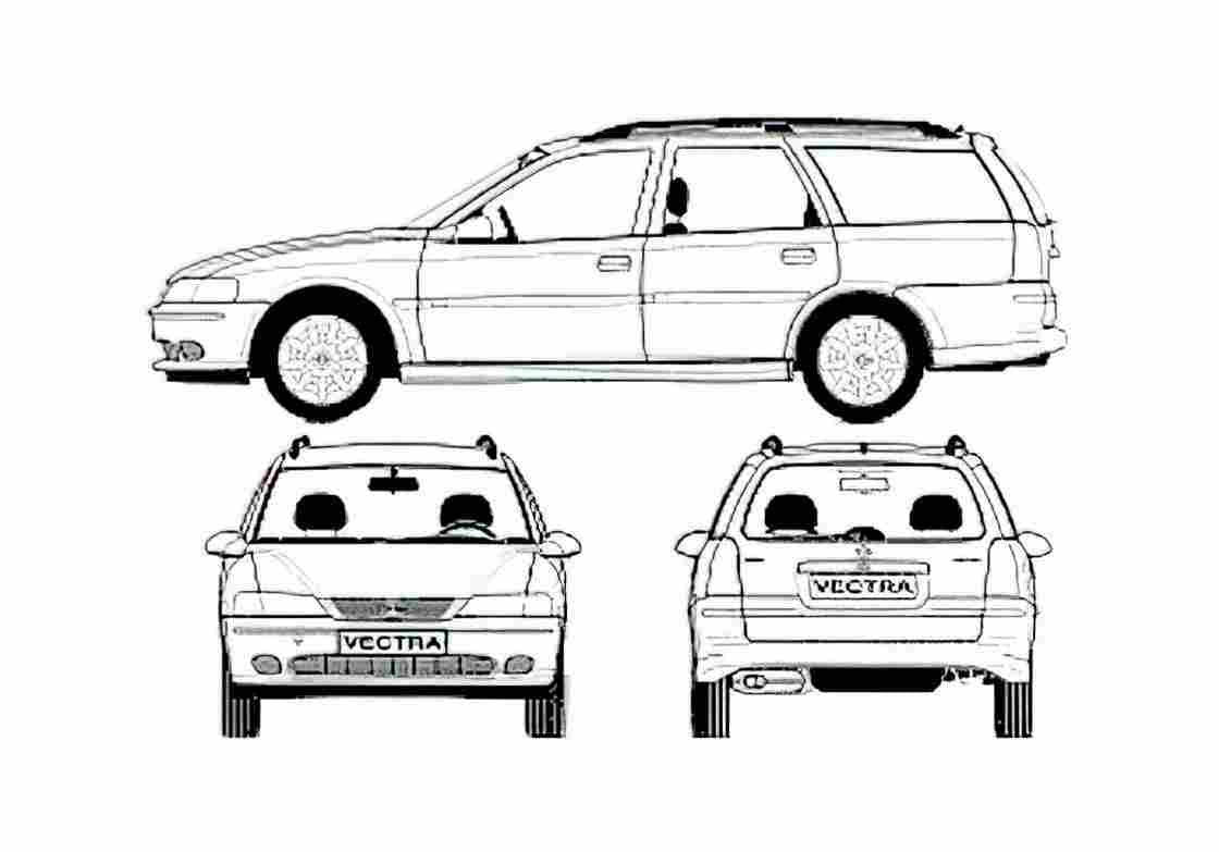 Blueprint Opel Vectra Wagon 2003 A4 Photo Print