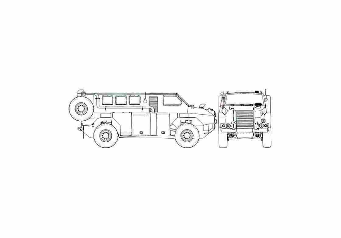 Blueprint Oshkosh Bushmaster Truck 2006 01 A4 Photo Print