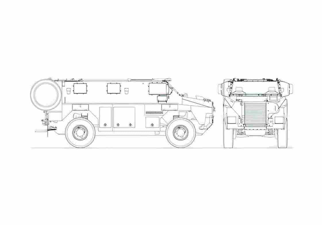 Blueprint Oshkosh Bushmaster Truck 2010 A4 Photo Print