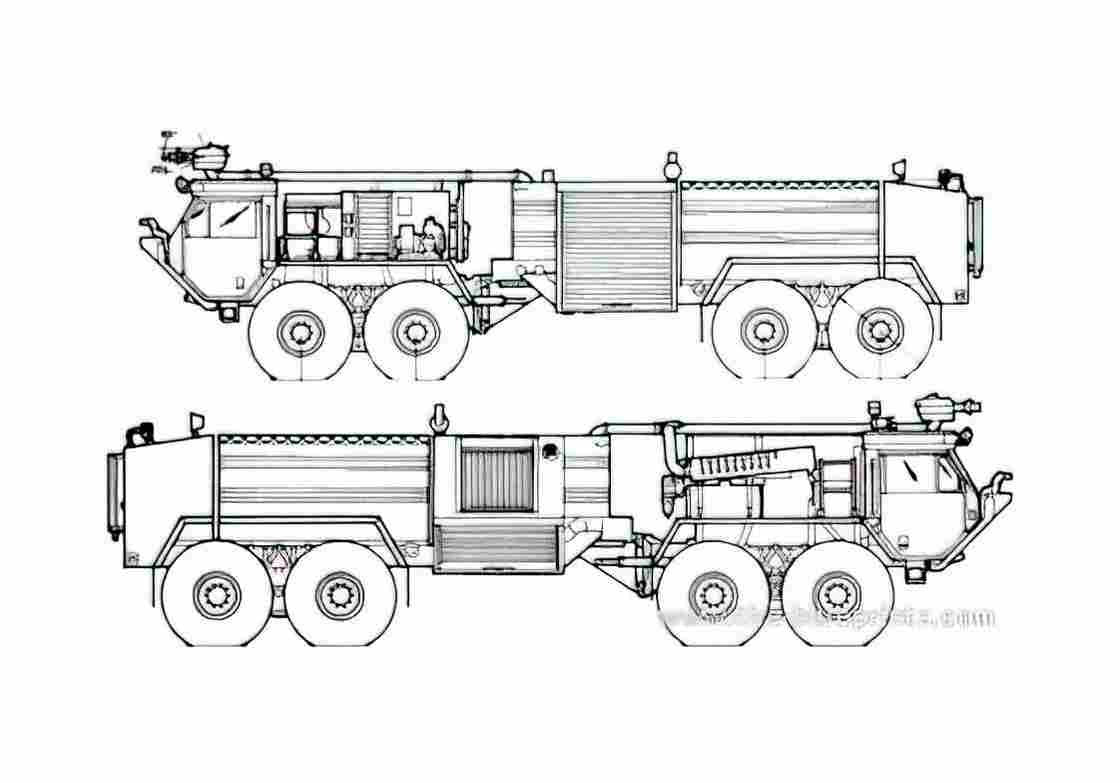Blueprint Oshkosh DA 1500 Truck A4 Photo Print