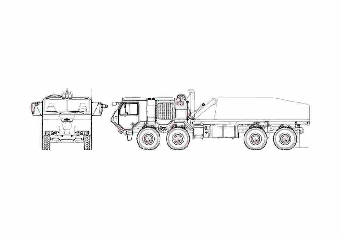 Blueprint Oshkosh HEMTT A3 Truck 2007 A4 Photo Print
