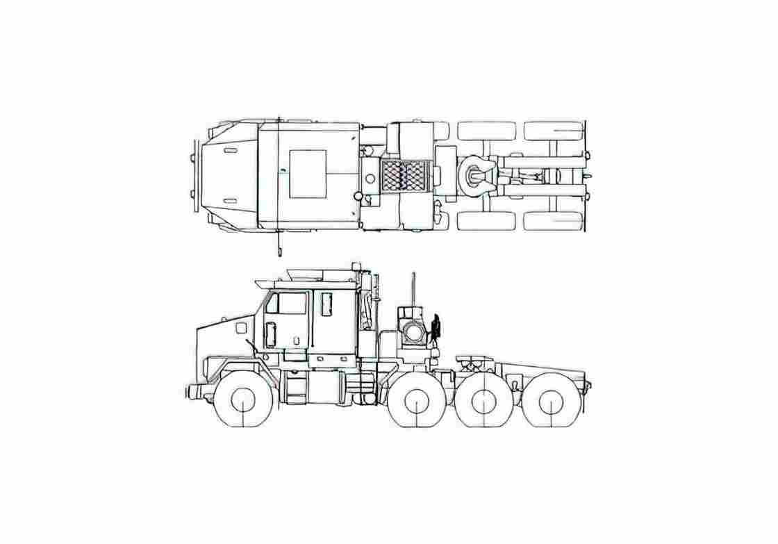 Blueprint Oshkosh HET M1070 Truck 2006 01 A4 Photo Print