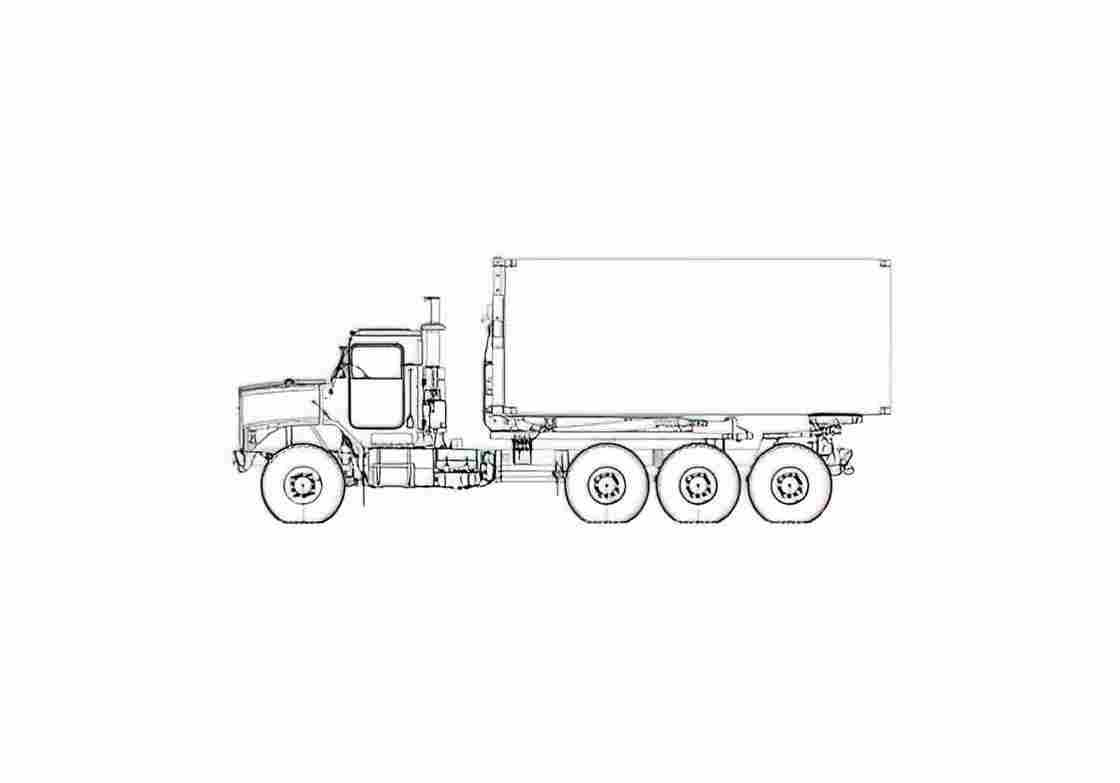 Blueprint Oshkosh LHS 16.5 ton 8x8 Truck 2006 01 A4 Photo Print