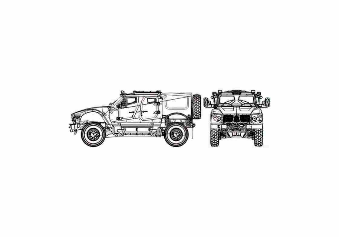 Blueprint Oshkosh M ATV Truck 2009 01 A4 Photo Print