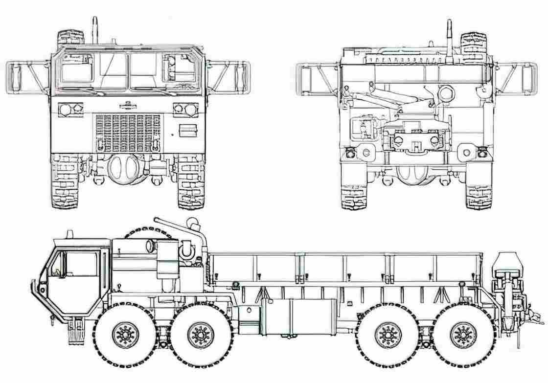 Blueprint Oshkosh M977 8x8 Truck A4 Photo Print