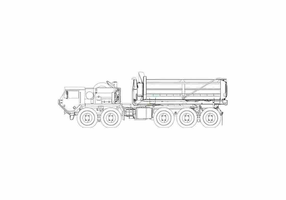 Blueprint Oshkosh PLS M6 Dump Truck 2006 01 A4 Photo Print