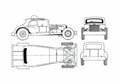 Blueprint Other A 35 Rocket Stock Car Coupe A4 Photo Print