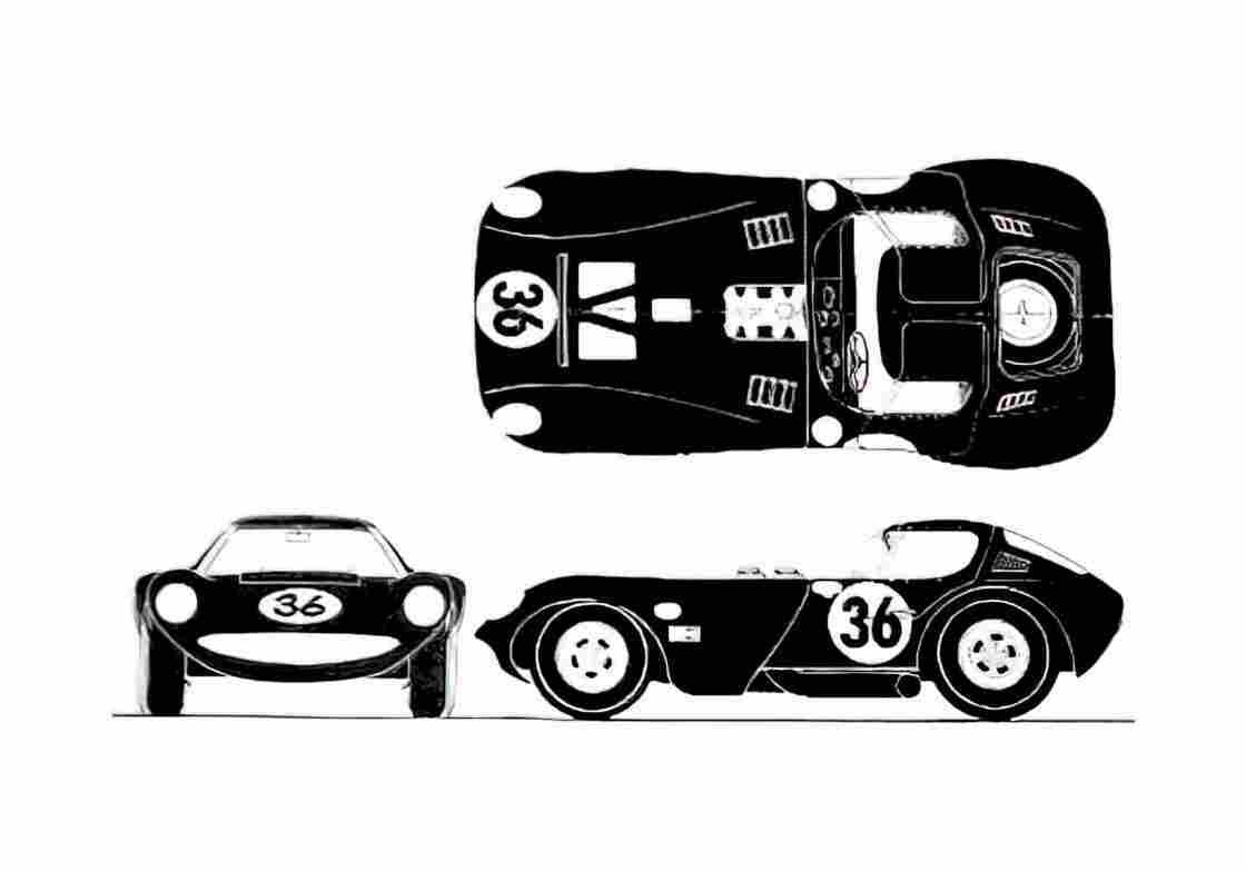 Blueprint Other Cheetah Roadster 1964 A4 Photo Print