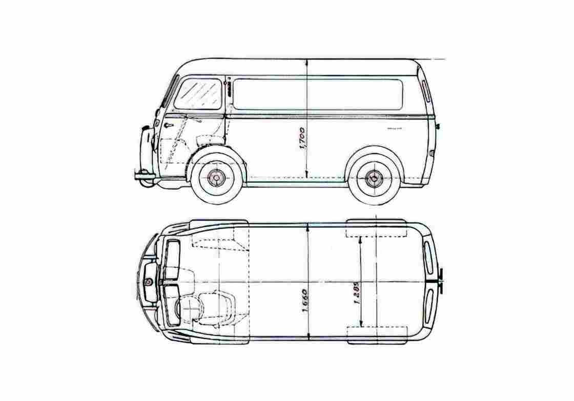 Blueprint Other Chenard and Walcker 1500 Van A4 Photo Print