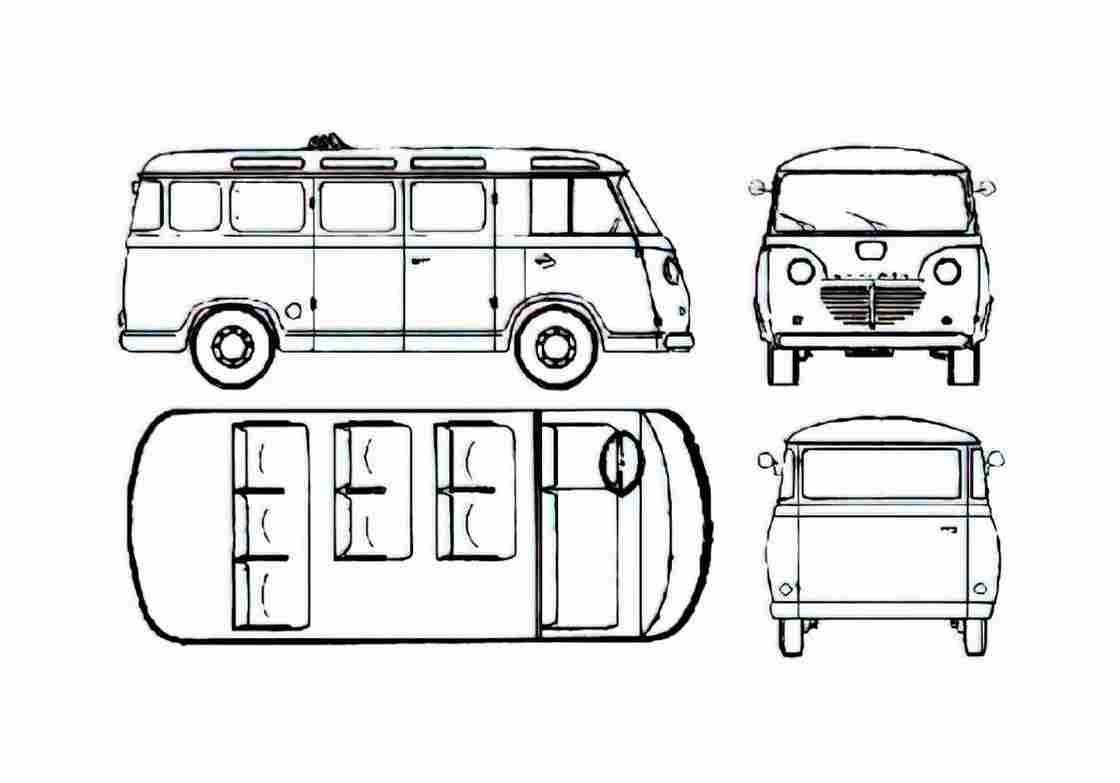 Blueprint Other Goliath Express Luxus Microbus Minivan 1955 A4 Photo Print