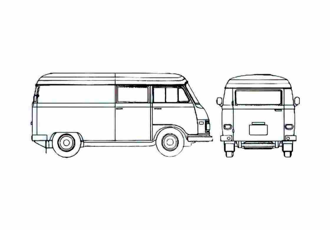 Blueprint Other Hanomag F20 Van 1967 A4 Photo Print