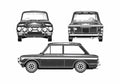 Blueprint Other Hillman IMP Sedan 1968 A4 Photo Print