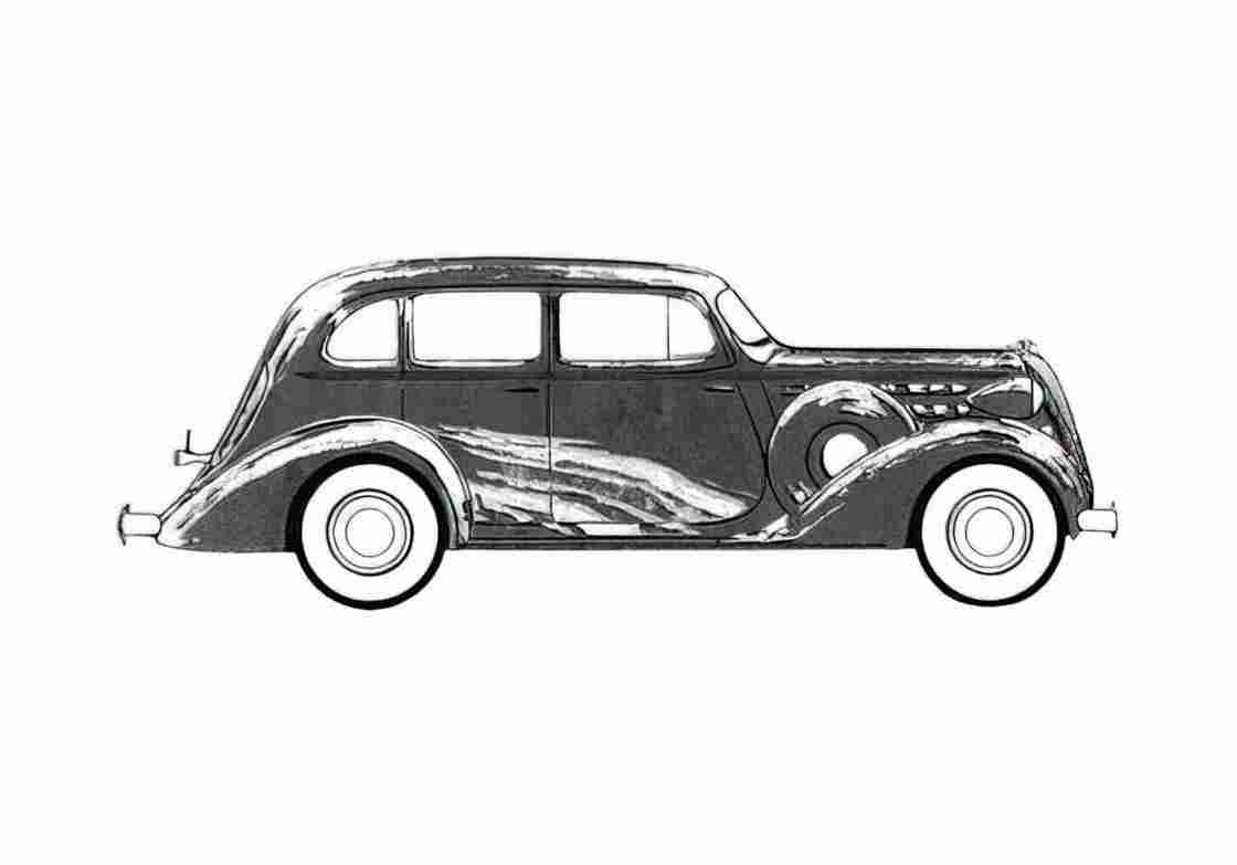Blueprint Other Hudson Sedan 1936 A4 Photo Print