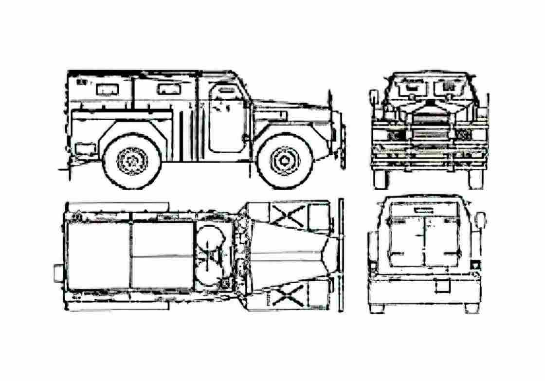 Blueprint Other Humber Pig HV1600 APC SUV A4 Photo Print