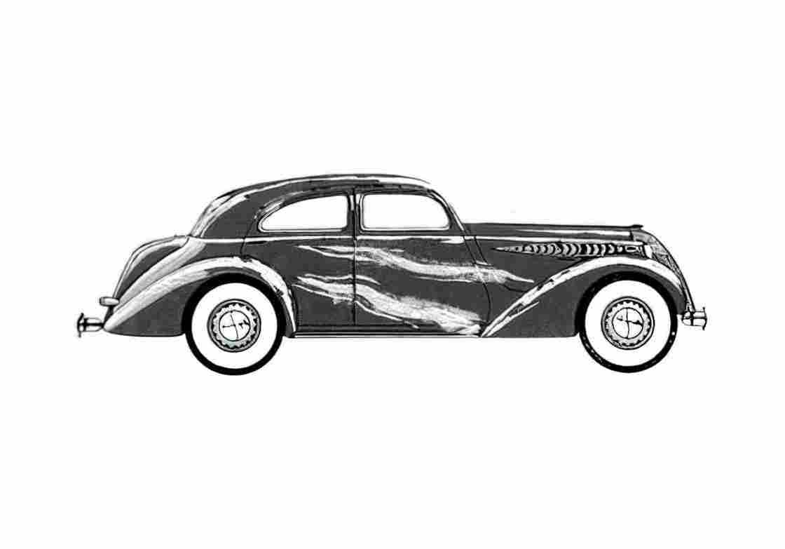 Blueprint Other Hupmobile Sedan 1936 A4 Photo Print