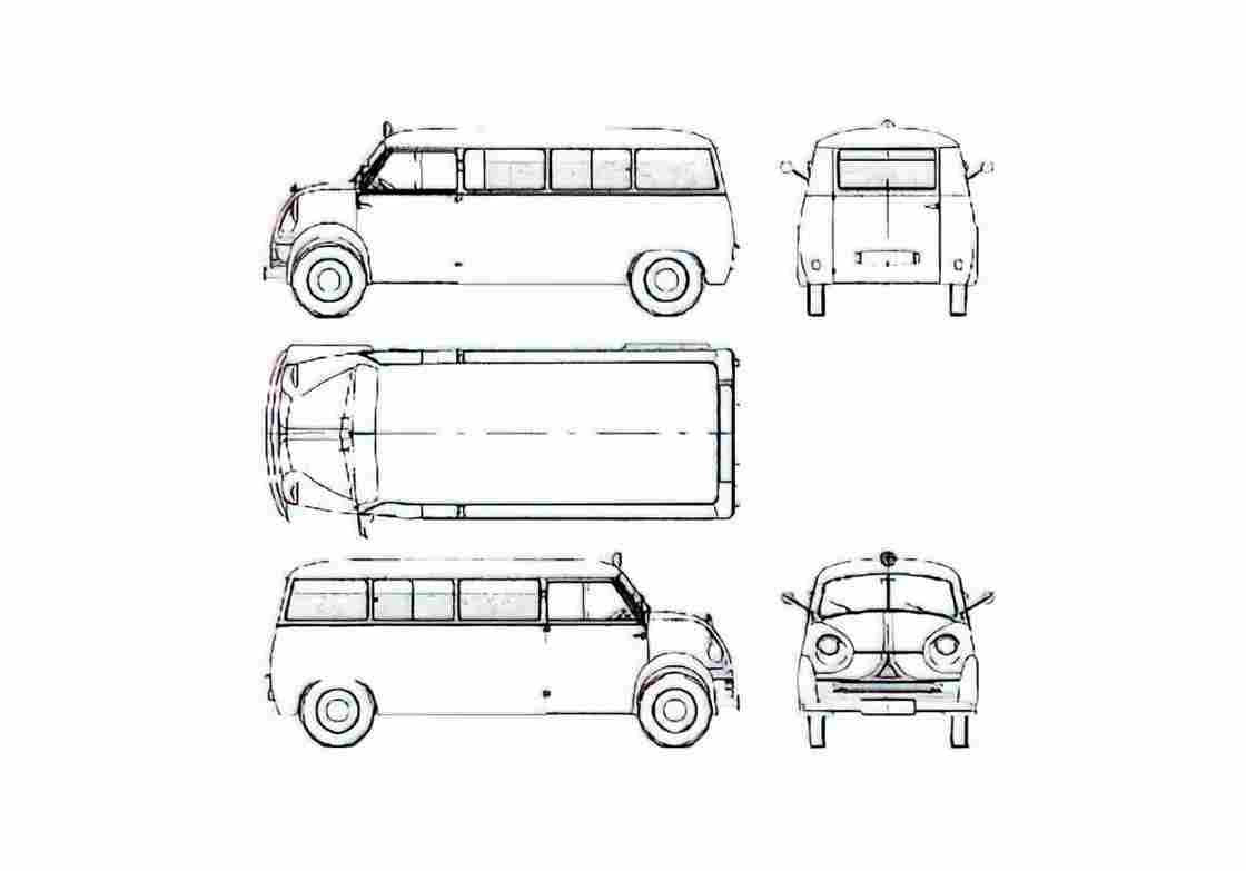 Blueprint Other Lloyd LT 600 LWB Minivan 1956 A4 Photo Print