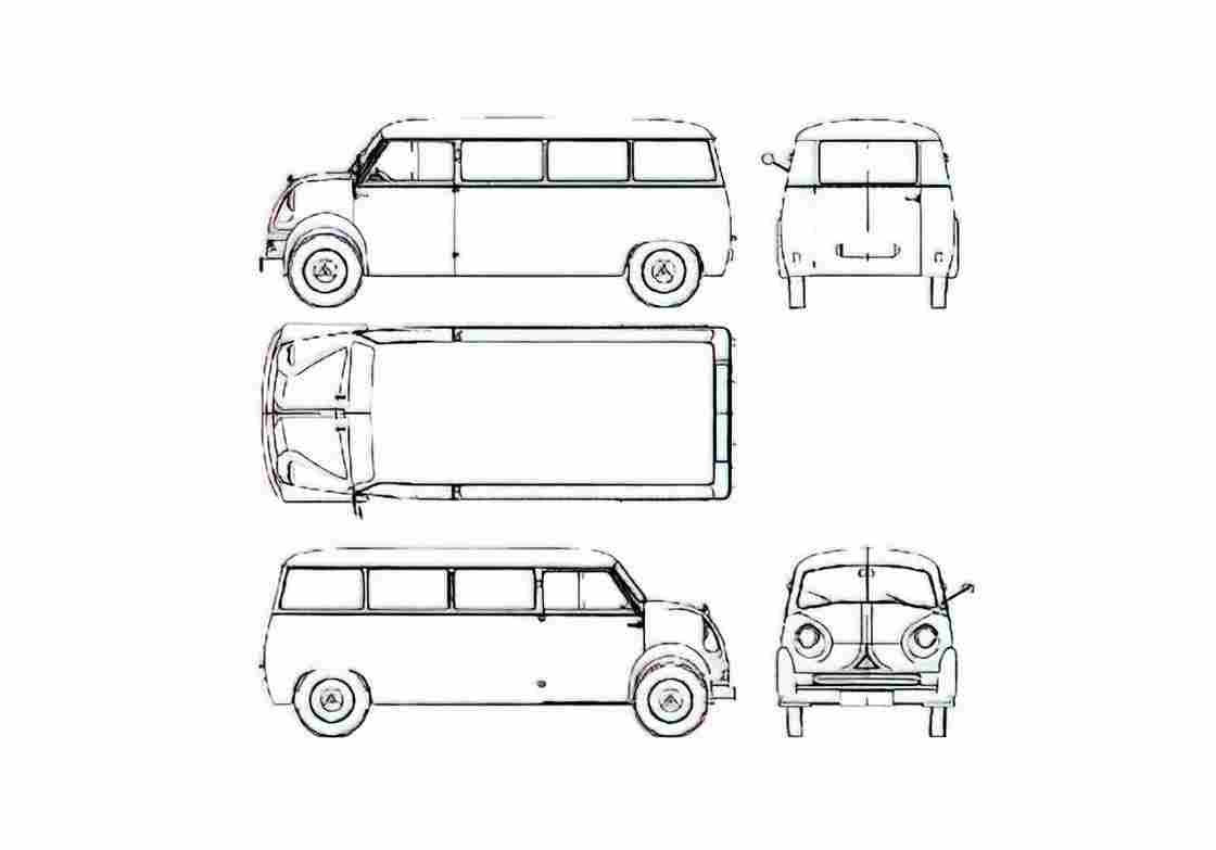 Blueprint Other Lloyd LT 600 LWB Van 1956 A4 Photo Print