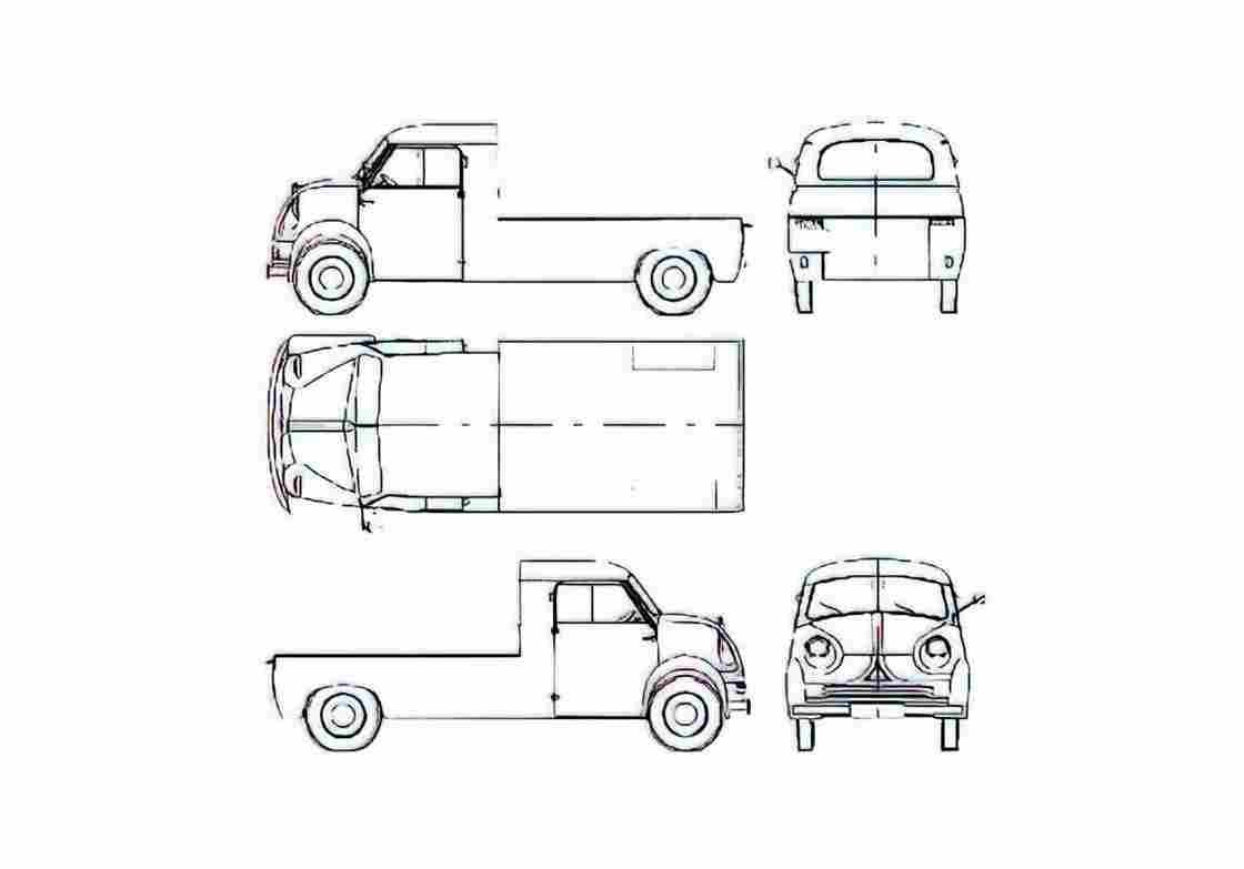 Blueprint Other Lloyd LT 600 Pick up 1955 A4 Photo Print