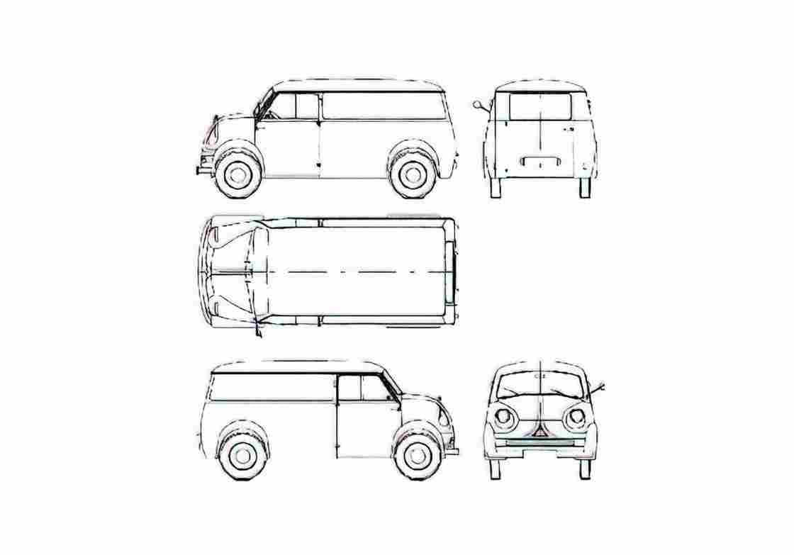 Blueprint Other Lloyd LTK 600 Van 1955 A4 Photo Print