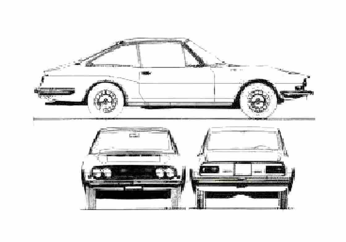 Blueprint Other Moretti Fiat 124 Coupe 1969 A4 Photo Print