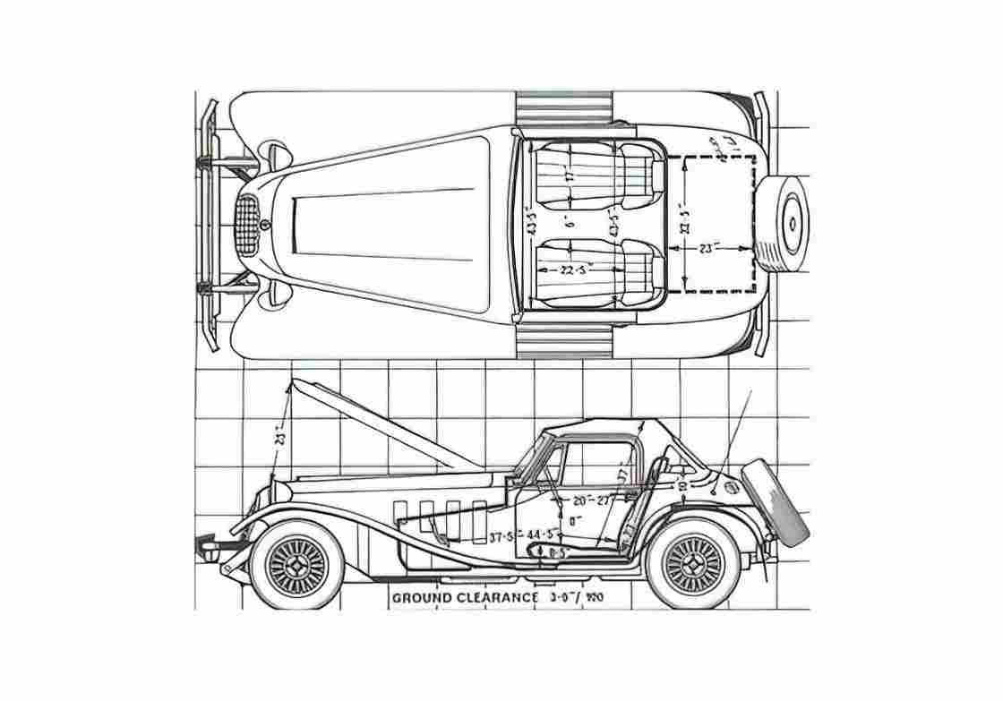 Blueprint Other Panther Kallista Roadster 1982 A4 Photo Print