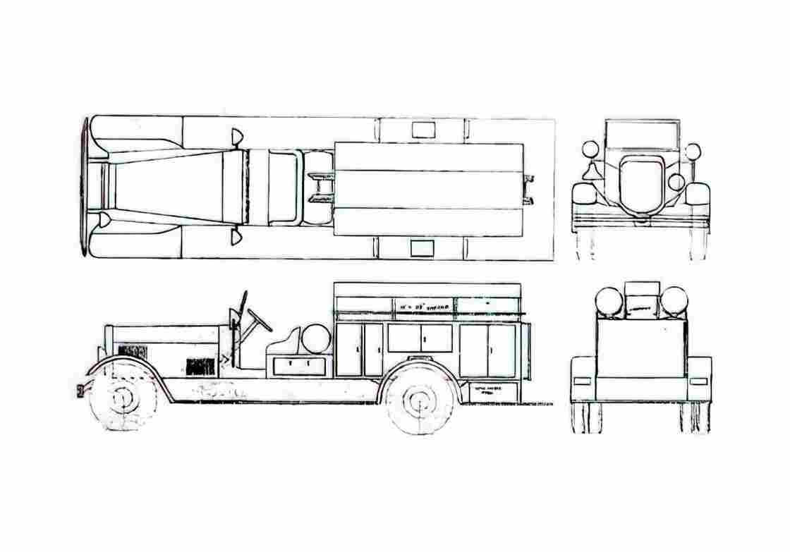 Blueprint Other Seagrave Rescue Truck 1932 A4 Photo Print
