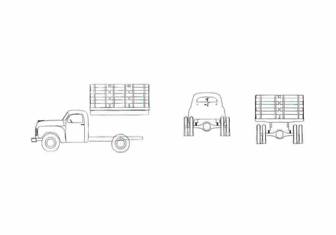 Blueprint Other Studebaker 1.5 t Pick up 1950 A4 Photo Print