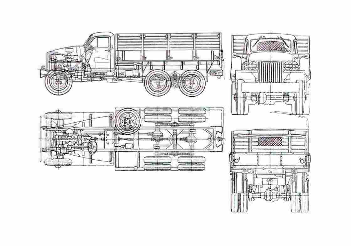 Blueprint Other Studebaker US 6 Truck 1944 A4 Photo Print