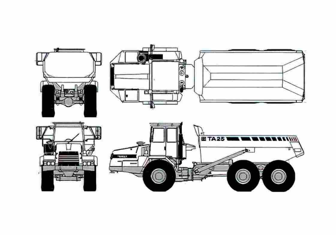 Blueprint Other Terex TA 25 Truck A4 Photo Print