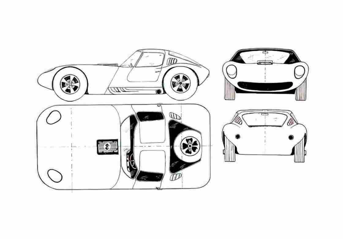 Blueprint Other Thomas Cheetah GT Coupe 1960 A4 Photo Print