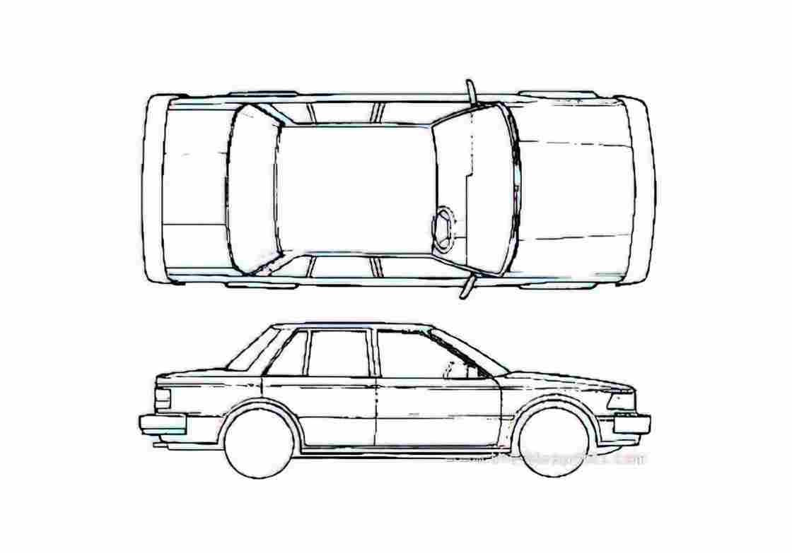 Blueprint Other You Loong Bluebird 921 Sedan A4 Photo Print